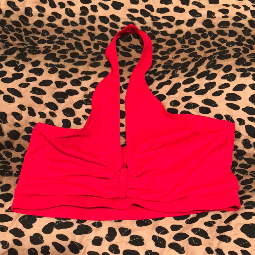 Red halter bralette top